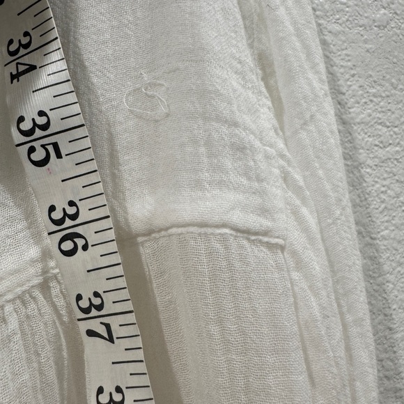 NWT Current/Elliott The Picnic Shirt Sugar Crochet White Boho Gauzy Blouse 2 - Picture 11 of 16